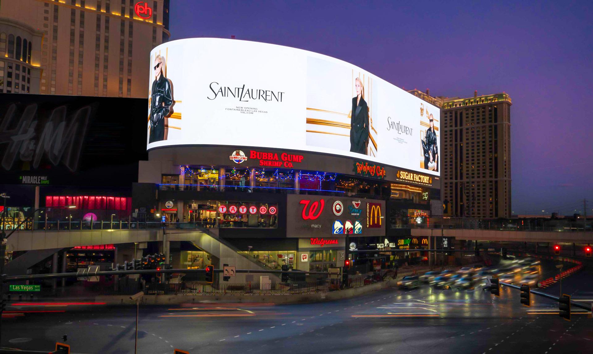 Digital billboards advertising to traffic on the Las Vegas Strip